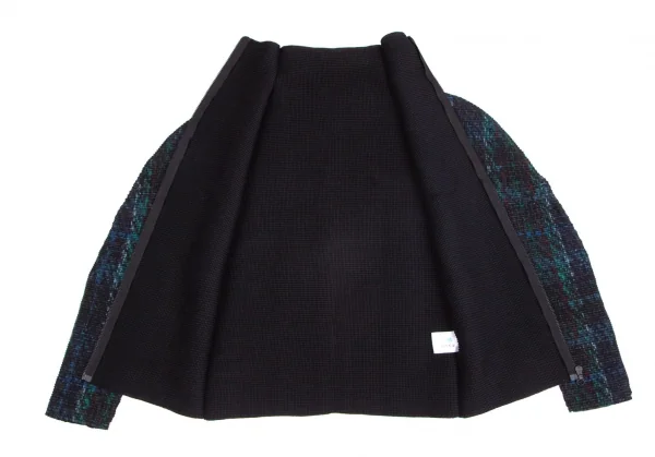 イッセイミヤケ ミーISSEY MIYAKE me チェックプリントボックスプリーツジップアップブルゾン 深緑他Free K-103959_008