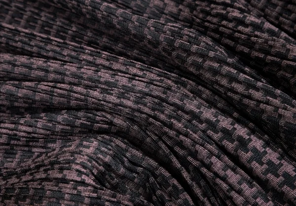 プリーツプリーズPLEATS PLEASE ポリレーヨンハウンドトゥースプリーツ切替スカート 茶黒2 K-103999_008