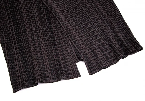 プリーツプリーズPLEATS PLEASE ポリレーヨンハウンドトゥースセットアップ 茶黒4・2 K-104000_007