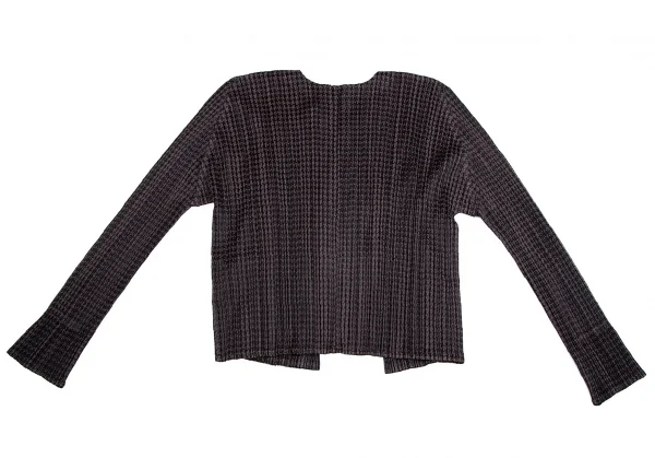 プリーツプリーズPLEATS PLEASE ポリレーヨンハウンドトゥースセットアップ 茶黒4・2 K-104000_009