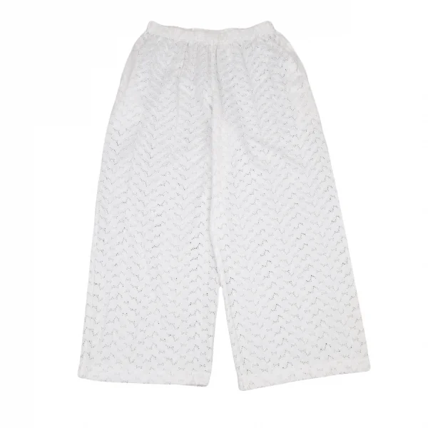 コムデギャルソンCOMME des GARCONS コットンリーフレース総柄ワイドパンツ