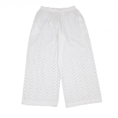 コムデギャルソンCOMME des GARCONS コットンリーフレース総柄ワイドパンツ