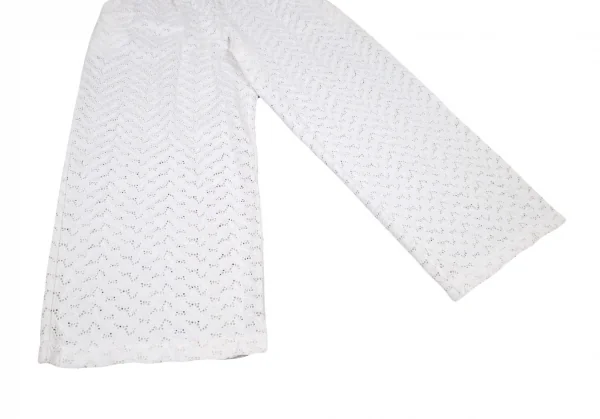 コムデギャルソンCOMME des GARCONS コットンリーフレース総柄ワイドパンツ オフM位 K-104017_006