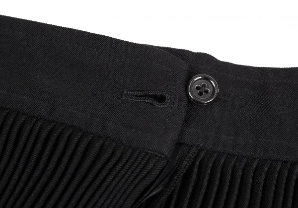 コムデギャルソンCOMME des GARCONSポリウールベルテッドアシンメトリーラッププリーツスカート 黒M K-104020_007