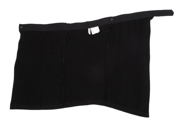 コムデギャルソンCOMME des GARCONSポリウールベルテッドアシンメトリーラッププリーツスカート 黒M K-104020_008
