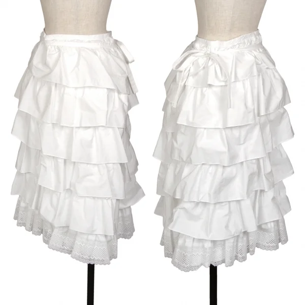 robe de chambre COMME des GARCONS Tiered Wrap Skirt White S-M K-104034_001