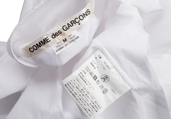 コムデギャルソンCOMME des GARCONSコットンカラーロングシャツ 白M (K