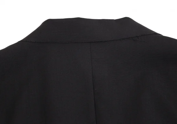 エンポリオアルマーニEMPORIO ARMANI ウール裁ち切りスナップボタンジャケット 黒50 K-104041_012