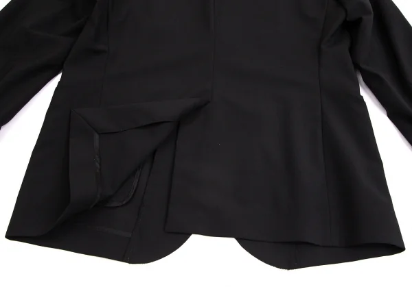 エンポリオアルマーニEMPORIO ARMANI ウール裁ち切りスナップボタンジャケット 黒50 K-104041_013