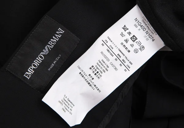 エンポリオアルマーニEMPORIO ARMANI ウール裁ち切りスナップボタンジャケット 黒50 K-104041_016