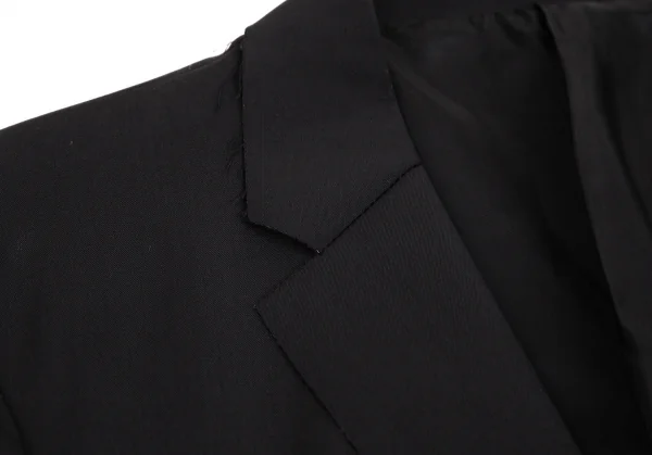 エンポリオアルマーニEMPORIO ARMANI ウール裁ち切りスナップボタンジャケット 黒50 K-104041_003