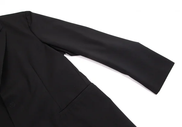 エンポリオアルマーニEMPORIO ARMANI ウール裁ち切りスナップボタンジャケット 黒50 K-104041_004