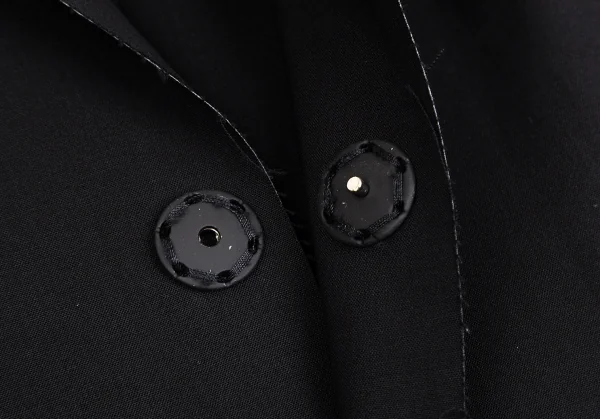 エンポリオアルマーニEMPORIO ARMANI ウール裁ち切りスナップボタンジャケット 黒50 K-104041_009