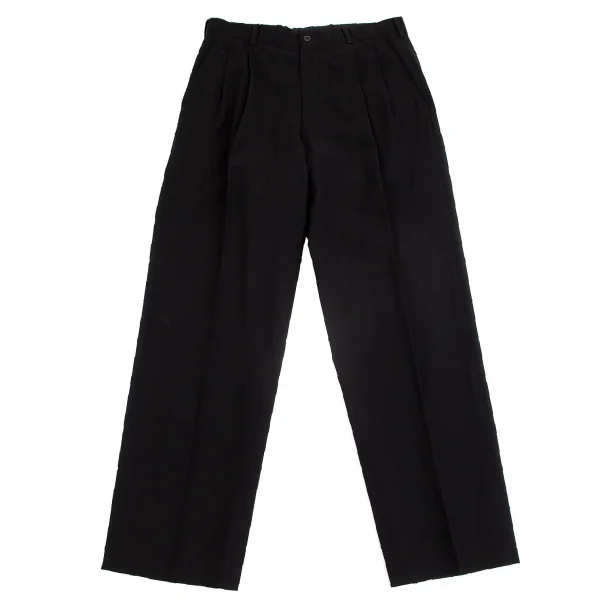 イッセイミヤケISSEY MIYAKEアイムプロダクト im product MEN ウールレーヨンツータックパンツ 黒80 K-104044_001