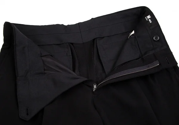 イッセイミヤケISSEY MIYAKEアイムプロダクト im product MEN ウールレーヨンツータックパンツ 黒80 K-104044_005