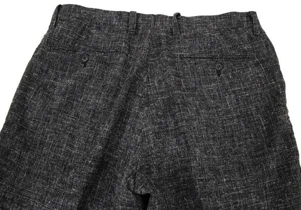 イッセイミヤケ メンISSEY MIYAKE MEN ウールヘンプツータックパンツ チャコール2 K-104051_010