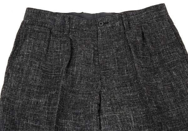 イッセイミヤケ メンISSEY MIYAKE MEN ウールヘンプツータックパンツ チャコール2 K-104051_002