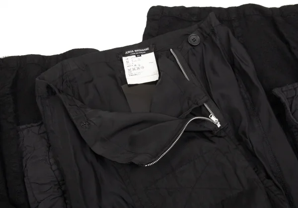 ジュンヤワタナベ コムデギャルソンJUNYA WATANABE COMME des GARCONSウール縮絨ダブルコートデザインバルーンスカート 黒M K-104059_010