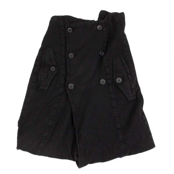 ジュンヤワタナベ コムデギャルソンJUNYA WATANABE COMME des GARCONSウール縮絨ダブルコートデザインバルーンスカート 黒M K-104059_002