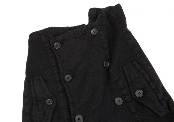 ジュンヤワタナベ コムデギャルソンJUNYA WATANABE COMME des GARCONSウール縮絨ダブルコートデザインバルーンスカート 黒M K-104059_003