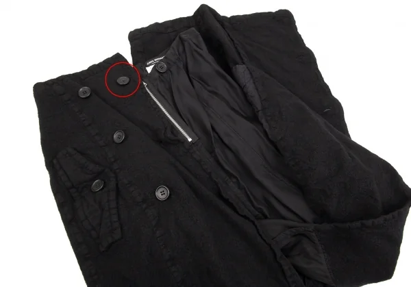 ジュンヤワタナベ コムデギャルソンJUNYA WATANABE COMME des GARCONSウール縮絨ダブルコートデザインバルーンスカート 黒M K-104059_008