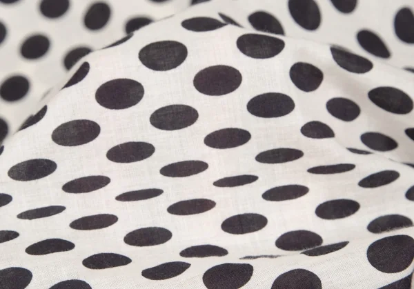 コムデギャルソンCOMME des GARCONSチェッカードットプリントラウンドカラー長袖シャツ 生成り黒M K-104061_017