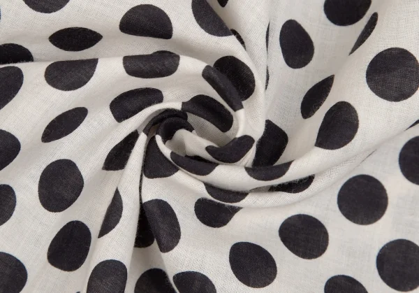 コムデギャルソンCOMME des GARCONSチェッカードットプリントラウンドカラー長袖シャツ 生成り黒M K-104061_018