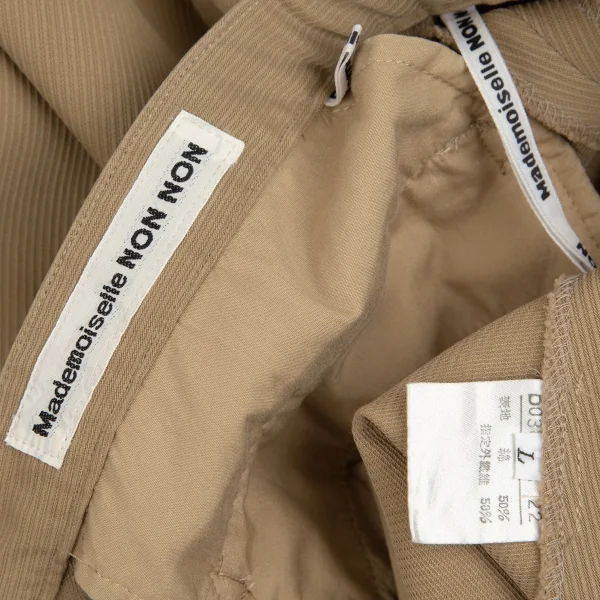 マドモアゼルノンノンMademoiselle NON NON 混紡コットンピケスカート ベージュL K-104091_016