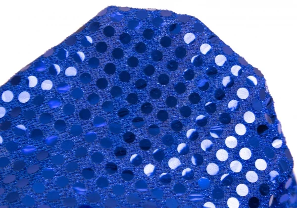 コムデギャルソンCOMME des GARCONS ドットスパンコール裾フリルクロップドパンツ 青S K-104099_012