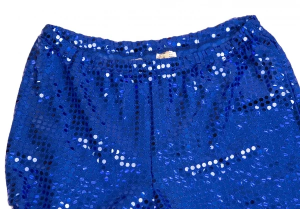 コムデギャルソンCOMME des GARCONS ドットスパンコール裾フリルクロップドパンツ 青S K-104099_002