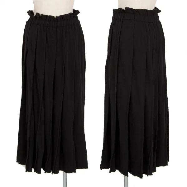 コムコム コムデギャルソンCOMME des GARCONSアンゴラ混インサイドアウトプリーツスカート 黒M K-104100_001