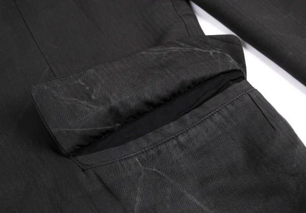 ヨウジヤマモト プールオムYohji Yamamoto POUR HOMMEシルクシワ加工ジャケット グレーM K-104115_010