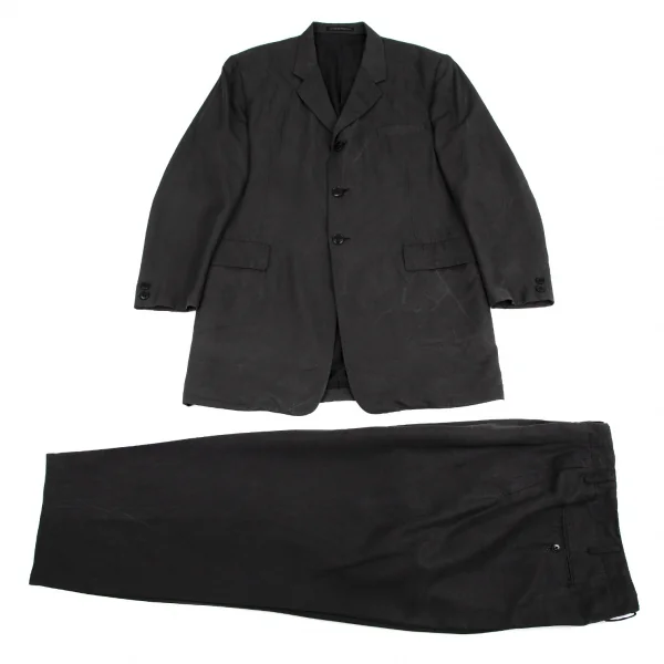ヨウジヤマモト プールオムYohji Yamamoto POUR HOMMEシルクシワ加工ジャケット グレーM K-104115_017