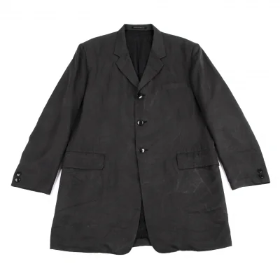 ヨウジヤマモト プールオムYohji Yamamoto POUR HOMMEシルクシワ加工ジャケット