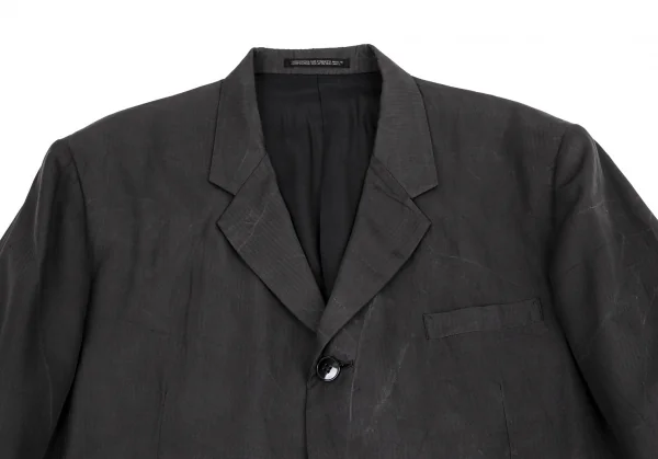 ヨウジヤマモト プールオムYohji Yamamoto POUR HOMMEシルクシワ加工ジャケット グレーM K-104115_002