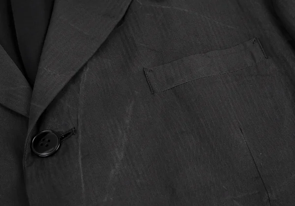 ヨウジヤマモト プールオムYohji Yamamoto POUR HOMMEシルクシワ加工ジャケット グレーM K-104115_005