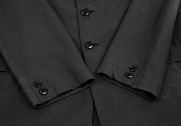 ヨウジヤマモト プールオムYohji Yamamoto POUR HOMMEシルクシワ加工ジャケット グレーM K-104115_007