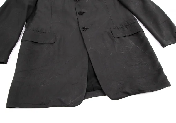 ヨウジヤマモト プールオムYohji Yamamoto POUR HOMMEシルクシワ加工ジャケット グレーM K-104115_009