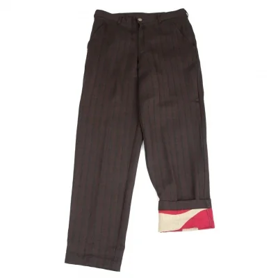 コムデギャルソン オムプリュスCOMME des GARCONS HOMME PLUS 裏アップルプリントヘリンボーンパンツ 茶赤他