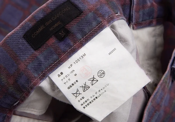 COMME des GARCONS HOMME Dyed Nylon Checked Pants K-104133_020