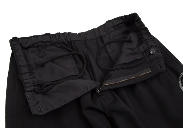 ヨウジヤマモト プールオムYohji Yamamoto POUR HOMME 朝倉優佳ウールギャバスカルドローイングプリントワイドパンツ 黒3 K-104140_005