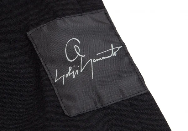 ヨウジヤマモト プールオムYohji Yamamoto POUR HOMME 朝倉優佳ウールギャバスカルドローイングプリントワイドパンツ 黒3 K-104140_010