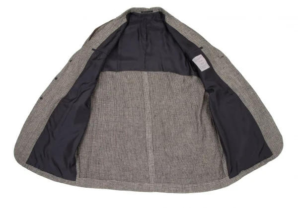 ヨウジヤマモト プールオムYohji Yamamoto POUR HOMME袖ジャージ切替ジャガードイチロージャケット 茶M K-104155_011