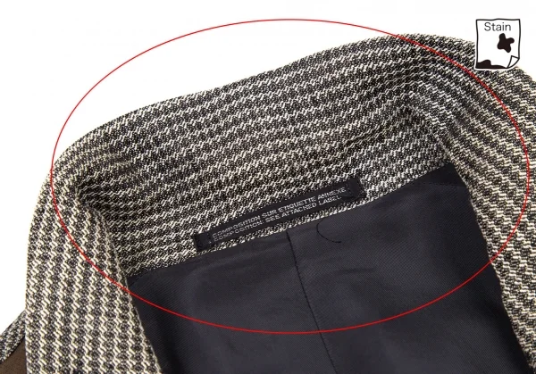 ヨウジヤマモト プールオムYohji Yamamoto POUR HOMME袖ジャージ切替ジャガードイチロージャケット 茶M K-104155_004