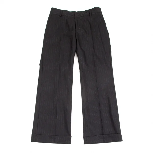 UNITED ARROWS Striped Wool Pants Charcoal 38 K-104163_001