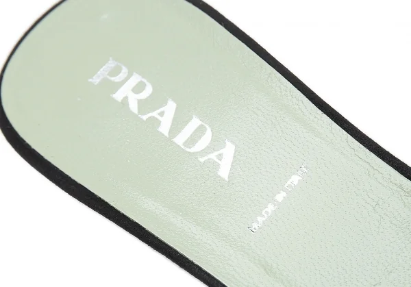 プラダPRADA スウェードポインテッドトゥサンダル 黒36.5(23.5位) K-104166_010