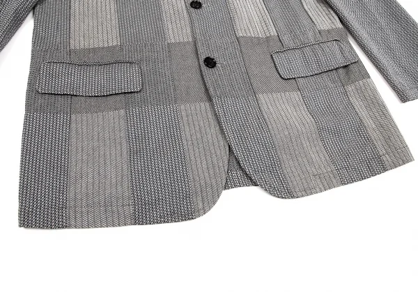 コムデギャルソン オムCOMME des GARCONS HOMME コットンフロントパッチワークジャケット グレーM K-104178_010