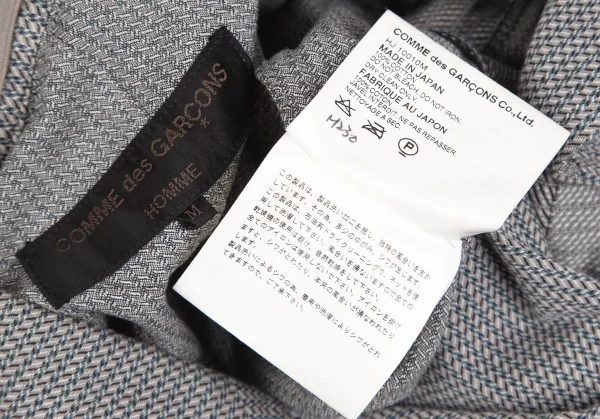 コムデギャルソン オムCOMME des GARCONS HOMME コットンフロントパッチワークジャケット グレーM K-104178_017