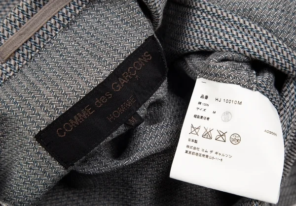 コムデギャルソン オムCOMME des GARCONS HOMME コットンフロントパッチワークジャケット グレーM K-104178_018