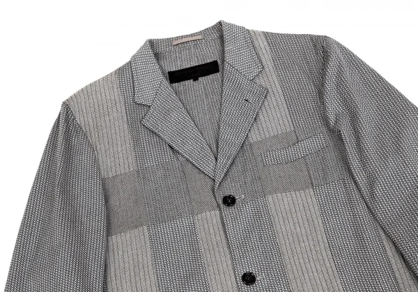 コムデギャルソン オムCOMME des GARCONS HOMME コットンフロントパッチワークジャケット グレーM K-104178_002